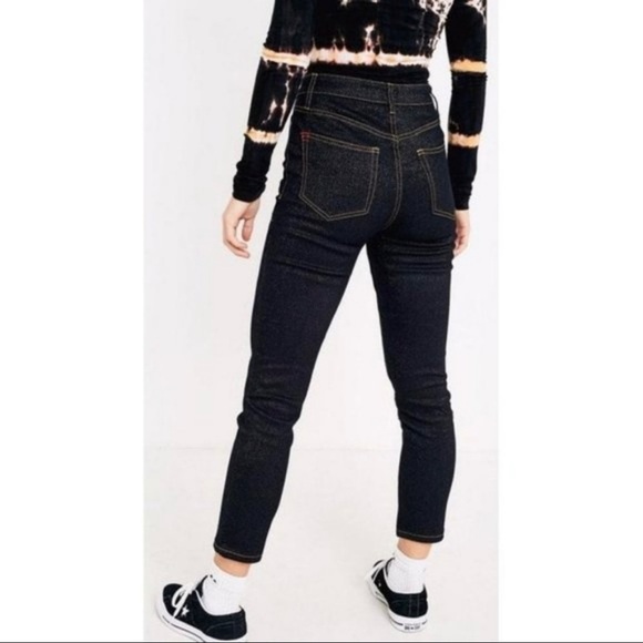 BDG Glitter Button Fly High Waisted Skinny Jeans Women’s Size 27 - Picture 2 of 10